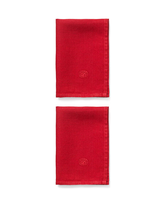 Plain Napkins Set of 2 45x45cm Deep Red