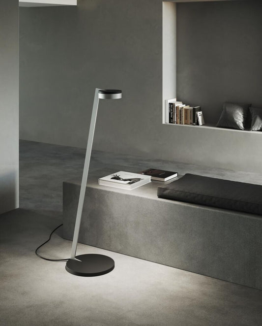 BLADE F1 SLIM Floor Lamp in Matt Black and Satin Silver finish