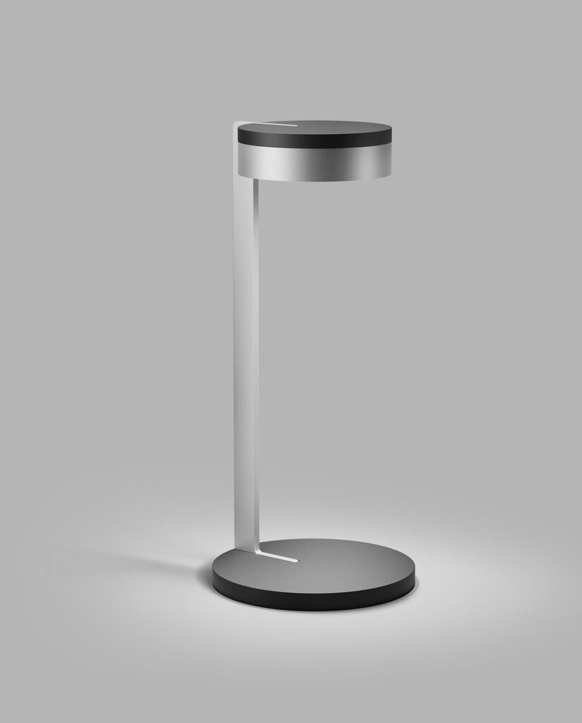 BLADE T2 SLIM Table Lamp in Matt Black and Satin Silver finish