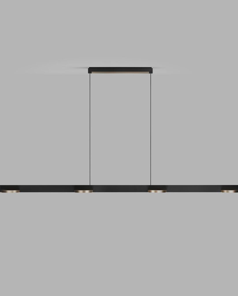 INLAY S1800 LINEAR DISC Pendant Lamp in Matt Black and Satin Gold finish with SMART TUNE technology