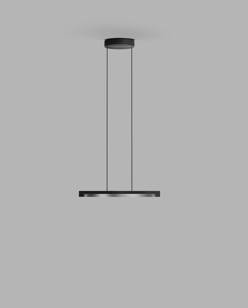 INLAY S3 Ø438 DISC Pendant Lamp in Matt Black and Satin Silver finish