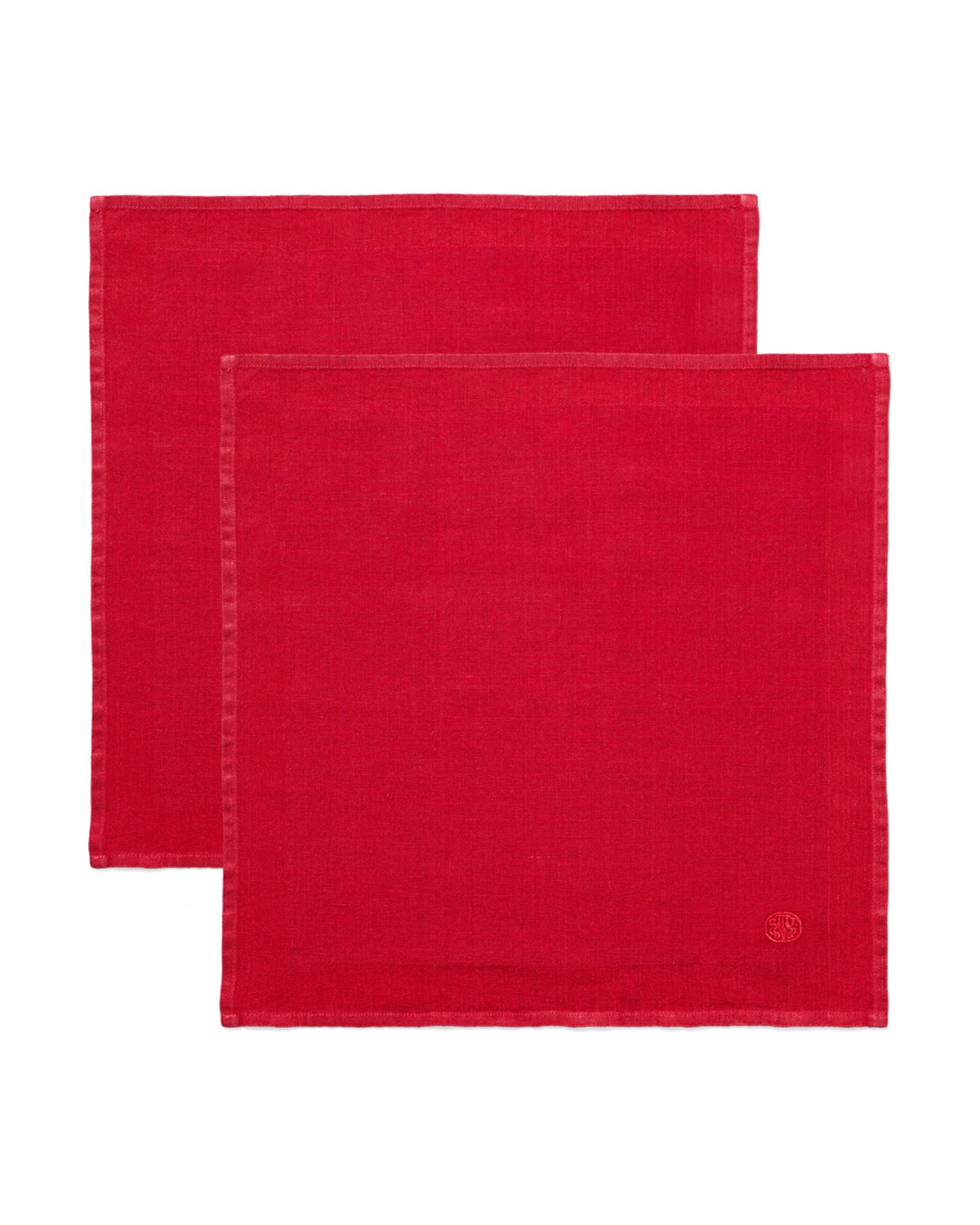 Plain Napkins Set of 2 45x45cm Deep Red