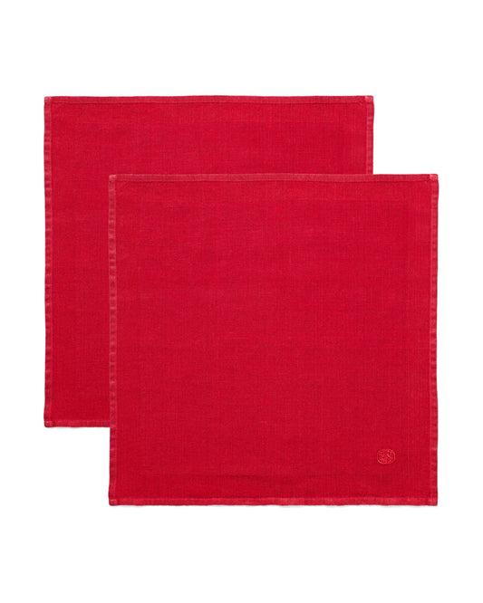 Plain Napkins Set of 2 45x45cm Deep Red