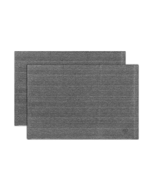 Herringbone Placemats Set of 2 36x50cm Asphalt