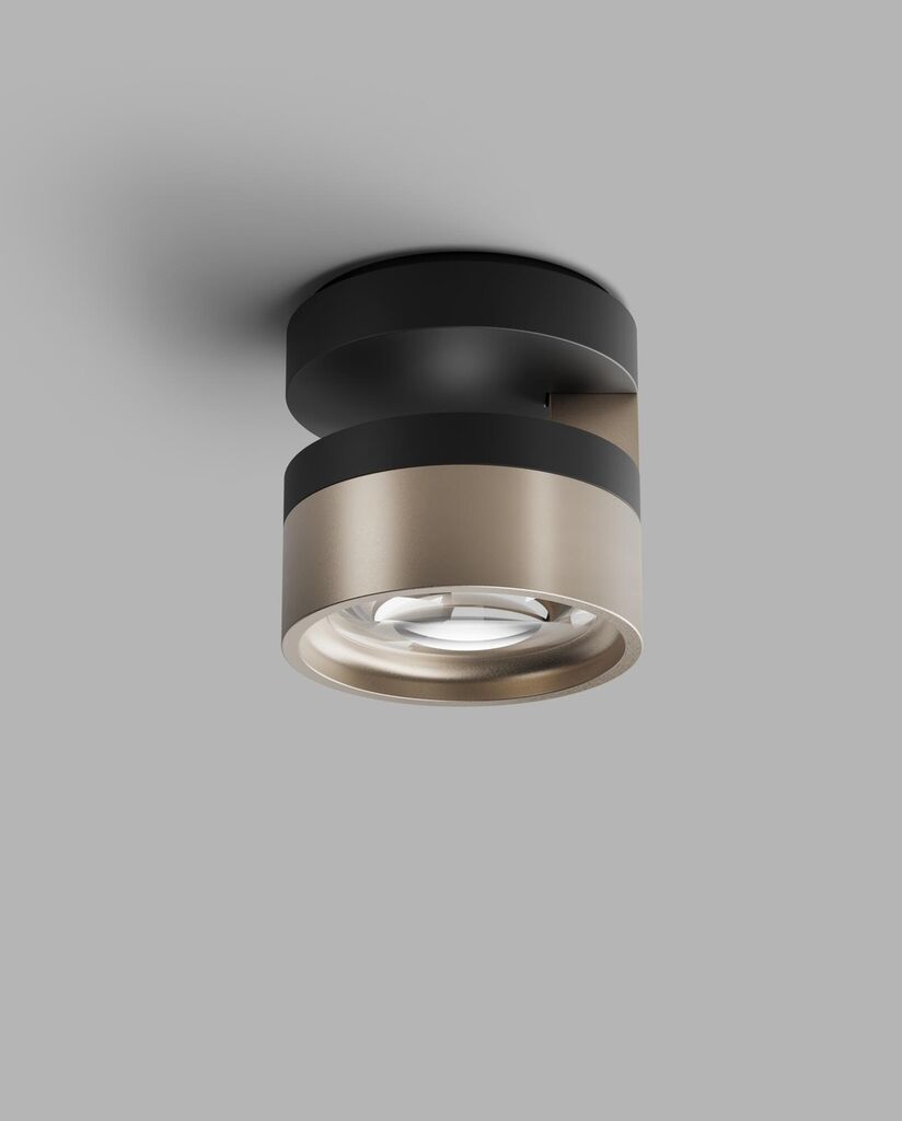 BLADE C1 SLIM Ceiling Lamp in Matt Black and Satin Gold finish
