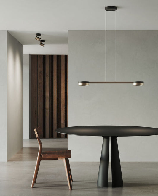 BLADE S2 SLIM Pendant Lamp in Matt Black and Satin Gold finish