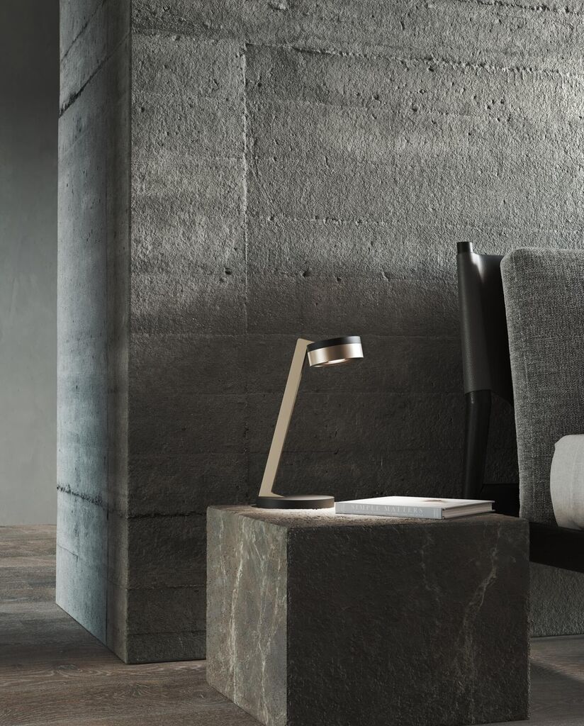 BLADE T1 SLIM Table Lamp in Matt Black and Satin Gold finish