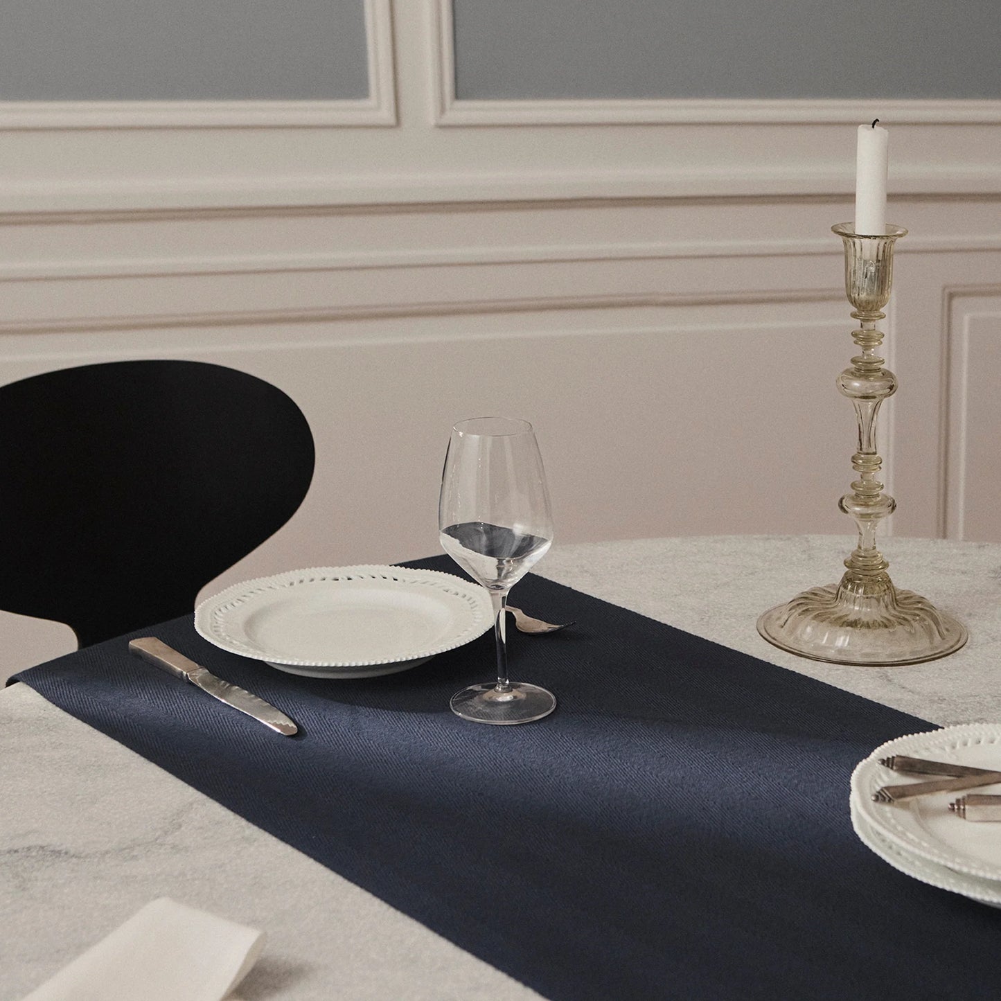 Herringbone Runner 44x150cm Deep Blue