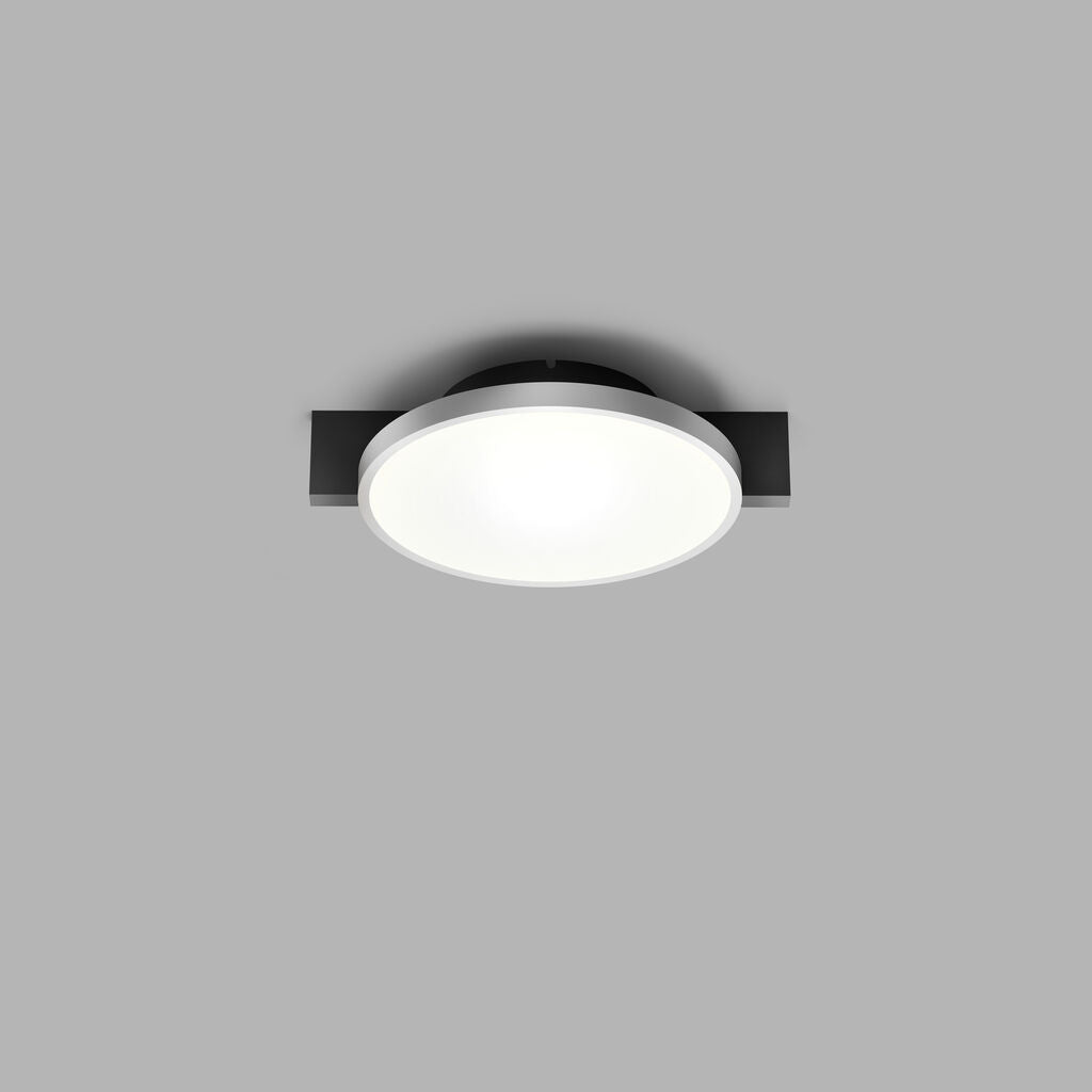 INLAY C1 DISC Ceiling Lamp in Matt Black and Satin Silver finish