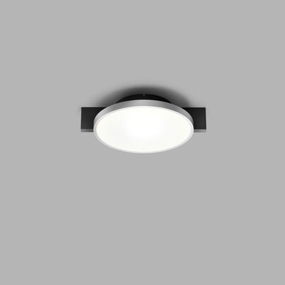 INLAY C1 DISC Ceiling Lamp in Matt Black and Satin Silver finish