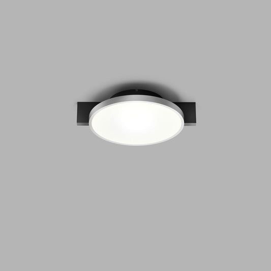 INLAY C1 DISC Ceiling Lamp in Matt Black and Satin Silver finish