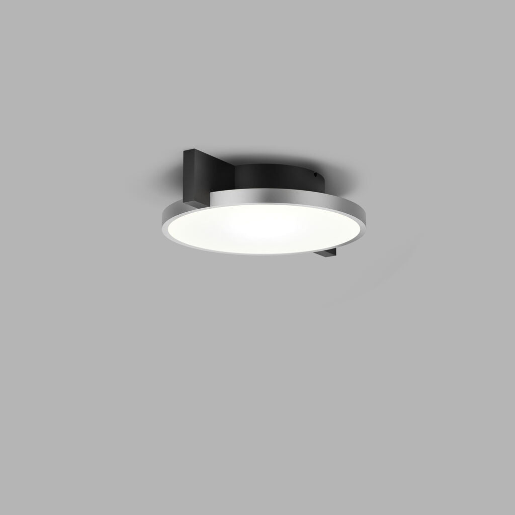 INLAY C1 DISC Ceiling Lamp in Matt Black and Satin Silver finish