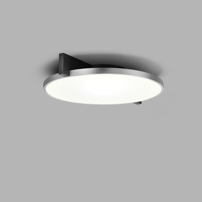 INLAY C2 DISC Ceiling Lamp in Matt Black and Satin Silver finish
