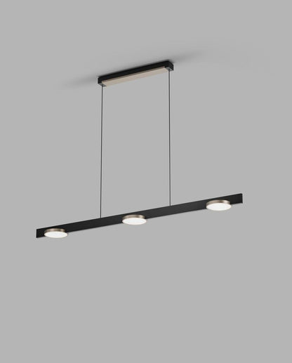 INLAY S1250 LINEAR DISC Pendant Lamp in Matt Black and Satin Silver finish with SMART TUNE technology