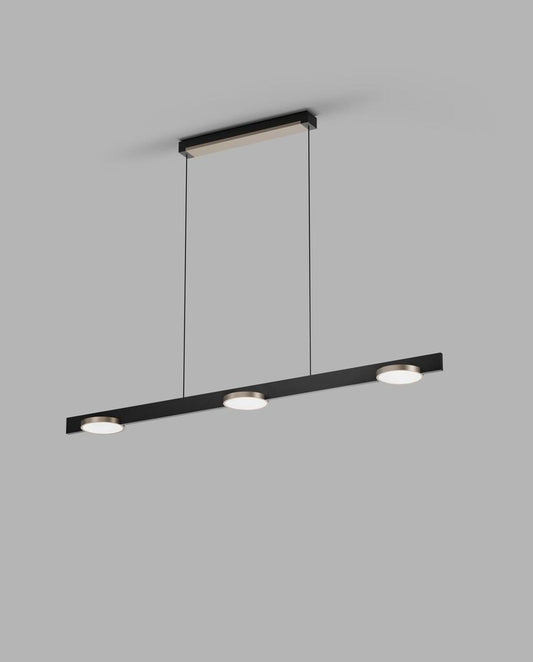 INLAY S1250 LINEAR DISC Pendant Lamp in Matt Black and Satin Silver finish with SMART TUNE technology