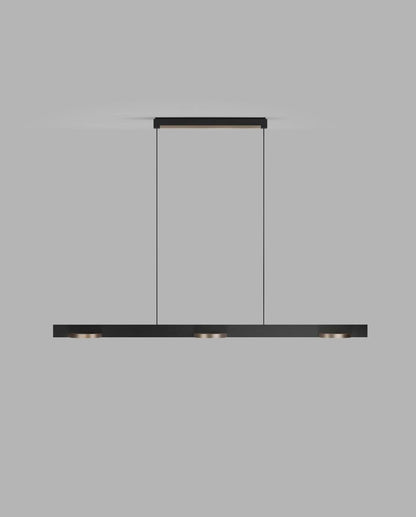 INLAY S1250 LINEAR DISC Pendant Lamp in Matt Black and Satin Silver finish with SMART TUNE technology