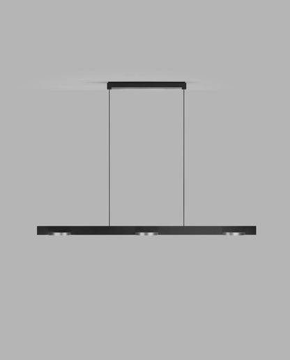 INLAY S1250 LINEAR DISC Pendant Lamp in Matt Black and Satin Gold finish with fixed colour temperature