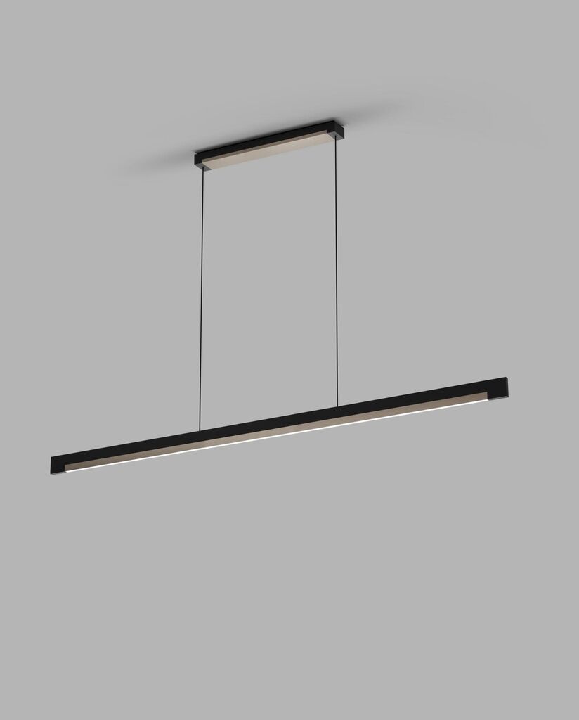 INLAY S1400 LINEAR Pendant Lamp in Matt Black and Satin Gold finish
