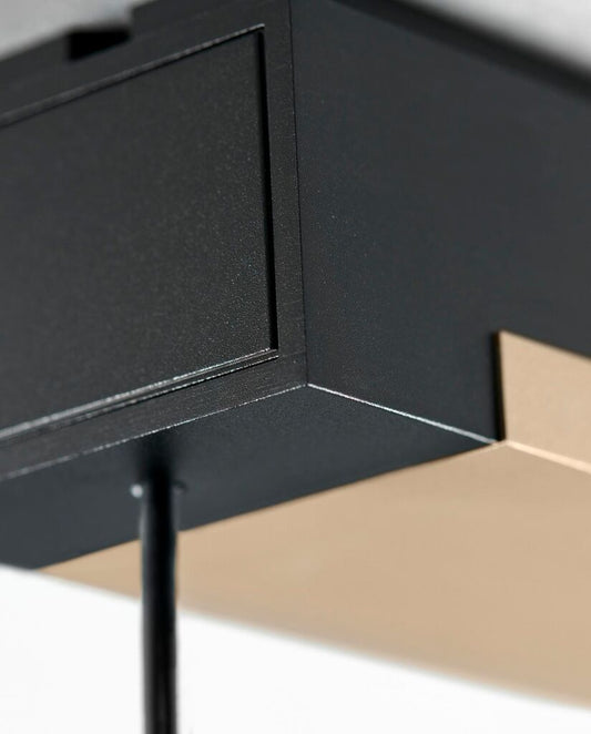 INLAY S1400 LINEAR Pendant Lamp in Matt Black and Satin Gold finish