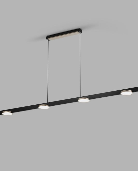 INLAY S1800 LINEAR DISC Pendant Lamp in Matt Black and Satin Gold finish with SMART TUNE technology