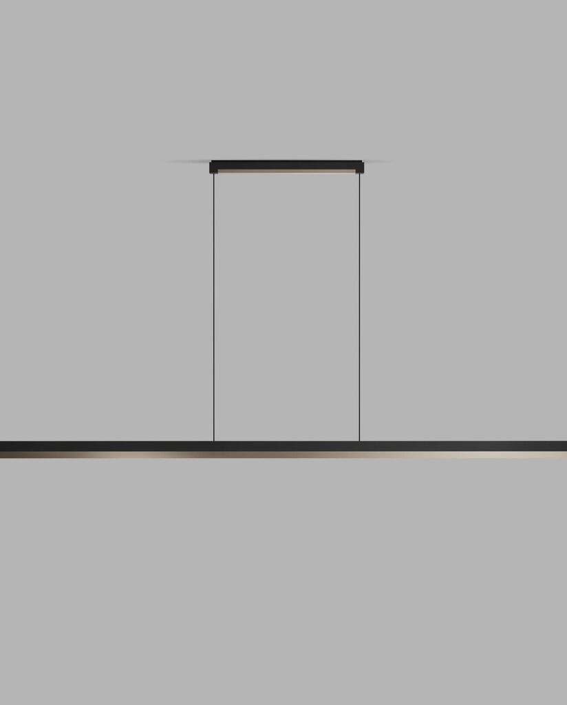 INLAY S1900 LINEAR Pendant Lamp in Matt Black and Satin Gold finish