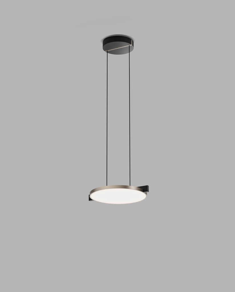 INLAY S2 Ø342 DISC Pendant Lamp in Matt Black and Satin Silver finish