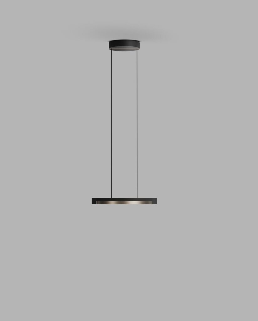 INLAY S2 Ø342 DISC Pendant Lamp in Matt Black and Satin Silver finish