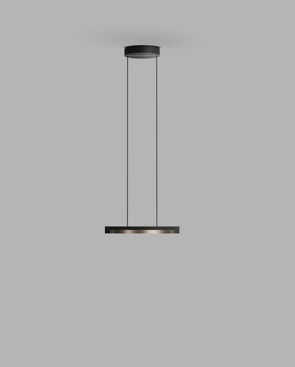 INLAY S2 Ø342 DISC Pendant Lamp in Matt Black and Satin Silver finish