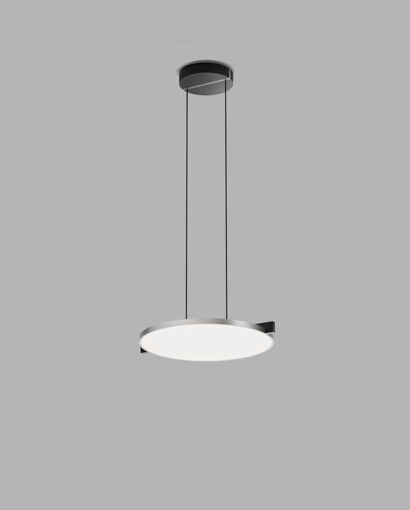 INLAY S3 Ø438 DISC Pendant Lamp in Matt Black and Satin Silver finish