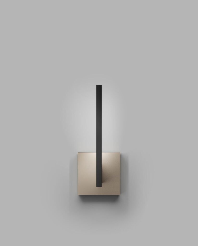 INLAY W1 Wall Lamp in Matt Black and Satin Gold finish