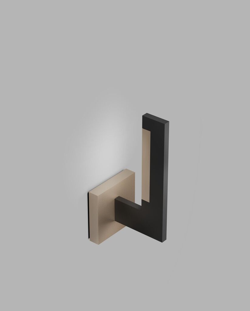 INLAY W1 Wall Lamp in Matt Black and Satin Gold finish