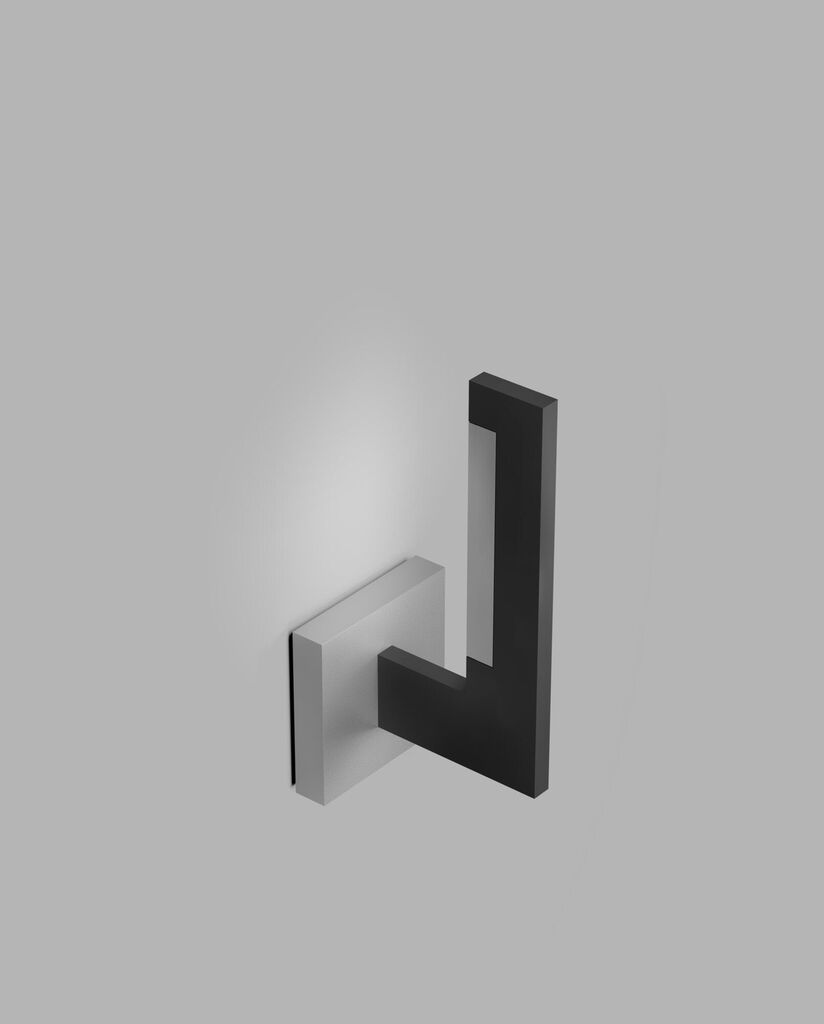 INLAY W1 Wall Lamp in Matt Black and Satin Silver finish