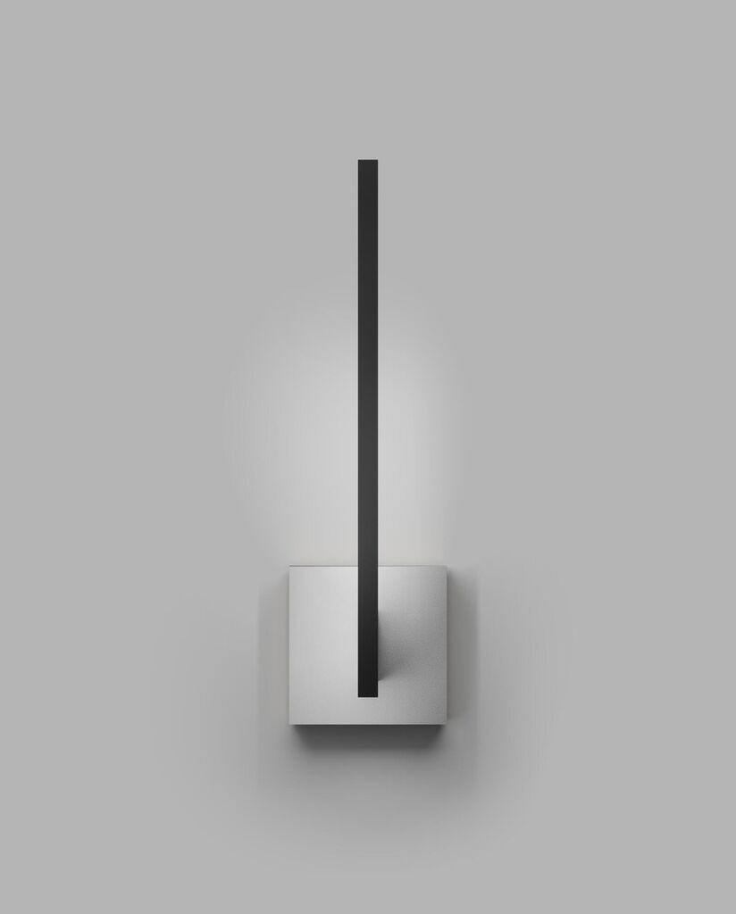 INLAY W2 Wall Lamp in Matt Black and Satin Silver finish