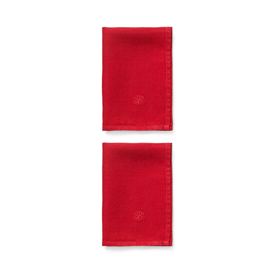 Plain Napkins Set of 2 45x45cm Deep Red